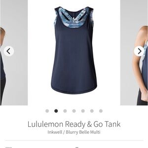 Lululemon Athletica Blue Sleeveless Tank Top